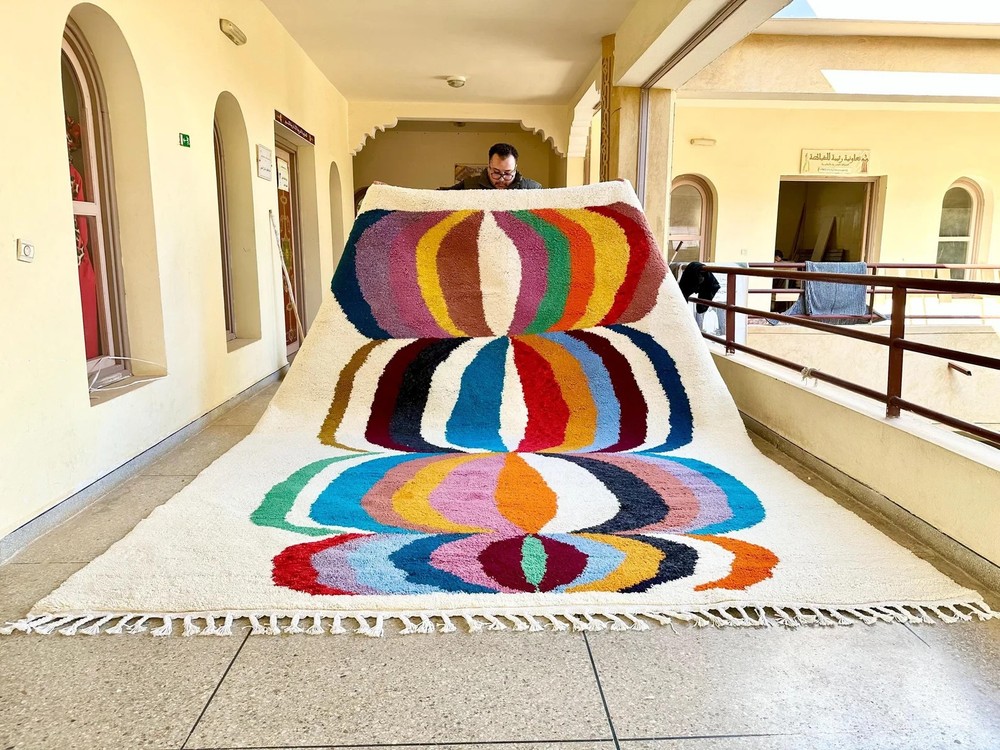 Handmade Moroccan Berber Wool Rug Color Multicolor Luxury Design Area Carpet Rug