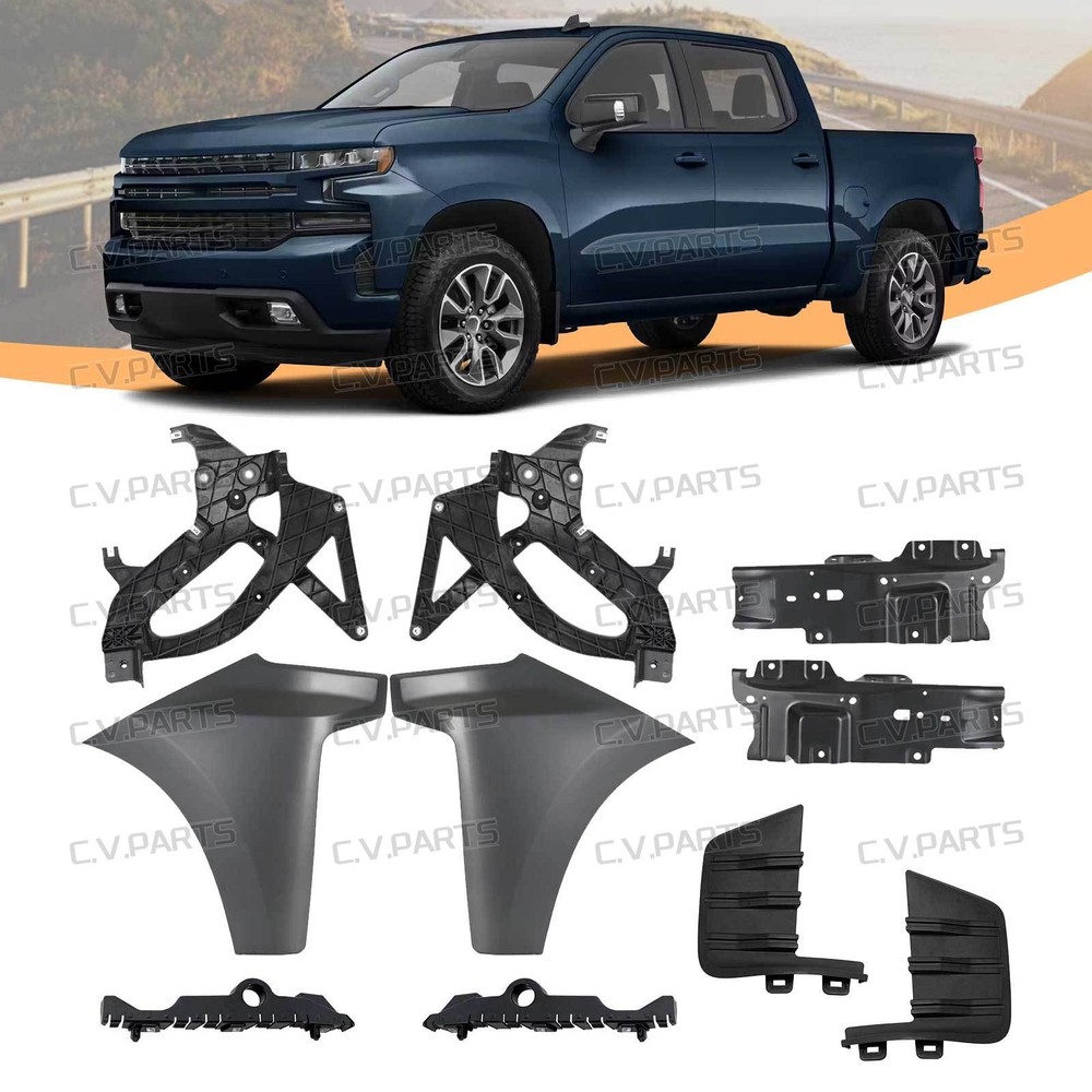 Front Bumper End Cap For 2019-2022 Chevrolet Silverado 1500 w/ Bracket