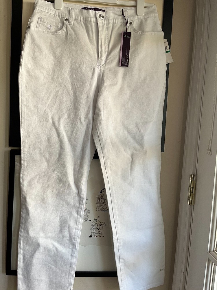 Gloria Vanderbilt Amanda white cotton spandex jeans size 12 29x30.5 NWT