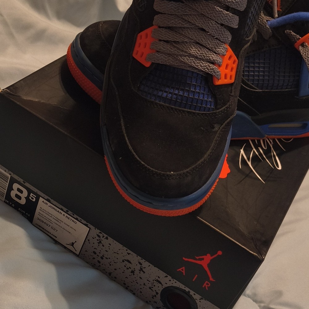 Jordan Air Jordan 4 Retro Cavs 2012 Black Orange Blue Nubuck 308497-027 Sneaker
