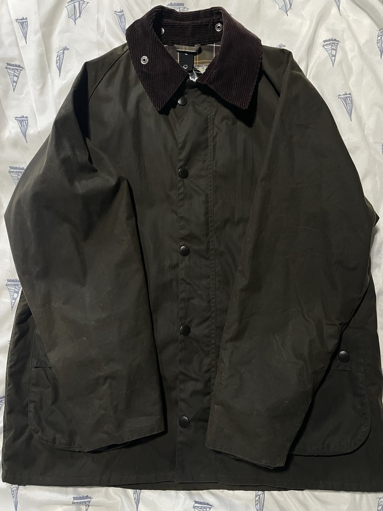 Barbour Classic Bedale Olive Waxed Jacket Size 42 New with Tags and Pin