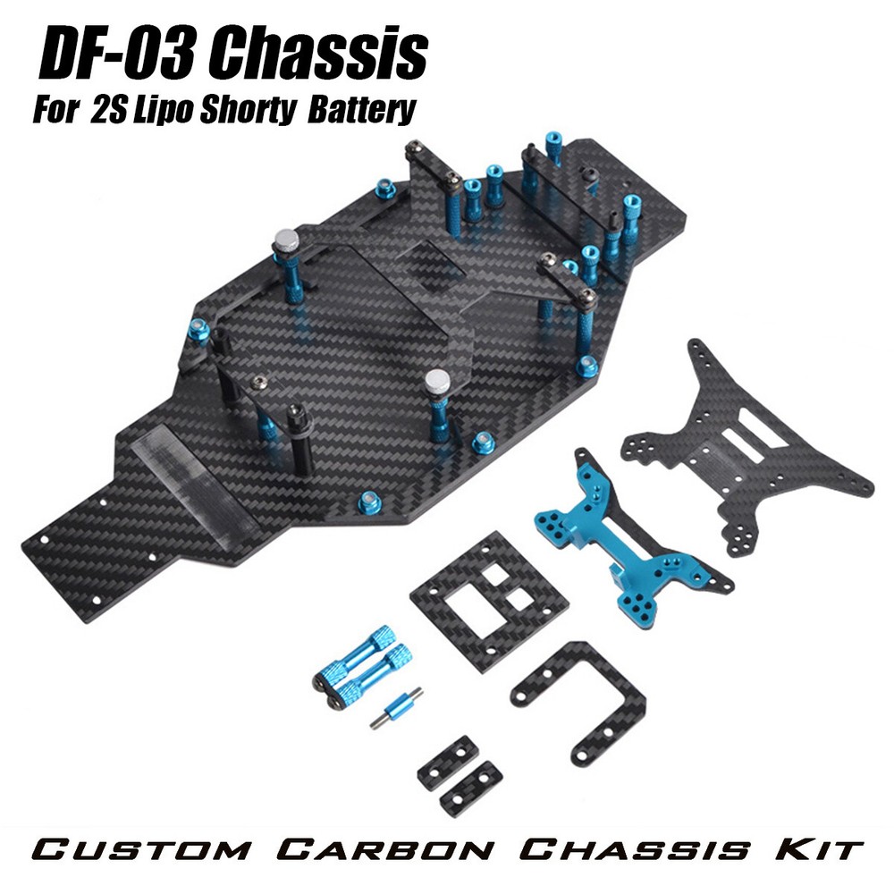 Carbon Chassis Frame Kit for Tamiya DF03 RC Off-Road 4Wd Buggy Upgrades