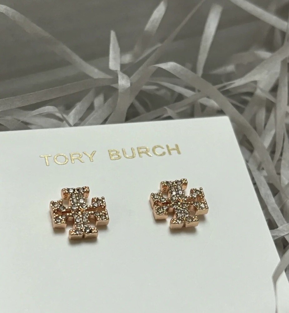 Tory Burch Double T Logo gold color Earrings Nice Lady Perfect Gift Holiday