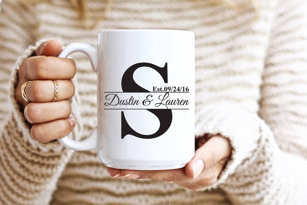 Personalized Coffee Mugs Etched With Initial Gift For Mom Gift For Her Gifts For