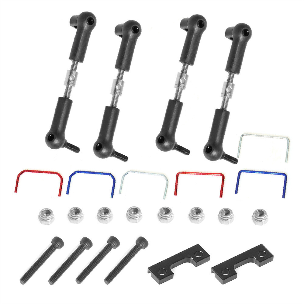 Metal Front+Rear Sway Bar Kit Upgrades Part for 1/16 E-Revo Mini Slash RC Car