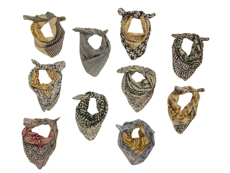 Organic Cotton Bandanas Set of 10 Paisley Print Scarves for Men Women