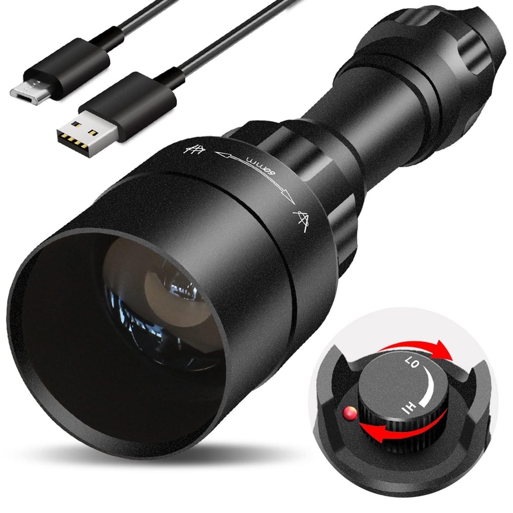 UniqueFire 850nm IR Illuminator Flashlight Lights for Night Vision, Zoomable ...