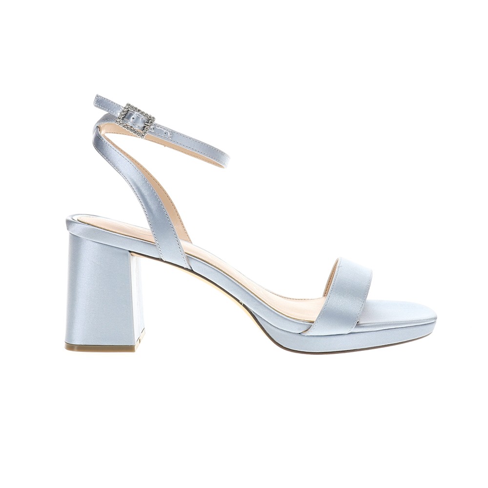Nina Bergen Block Heels Ankle Strap Platform  Womens Blue Dress Sandals BERGEN-Y