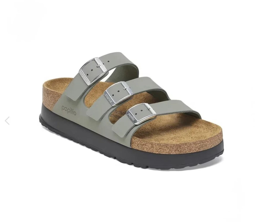 Birkenstock Florida Flex Platform Nubuck Leather - Pure Sage EU 36N - 42N