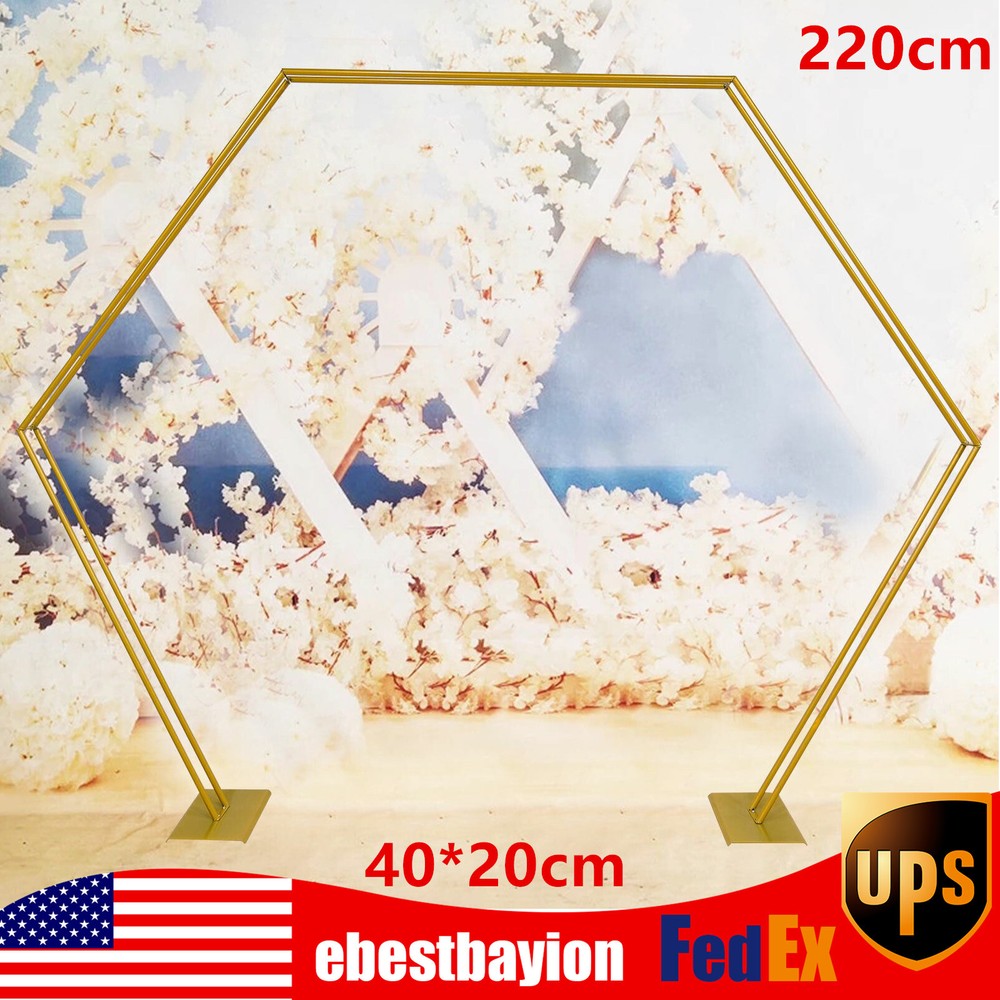 Durable Metal Hexagon Arch Stand for Weddings, Balloons, and Floral Decor Frames