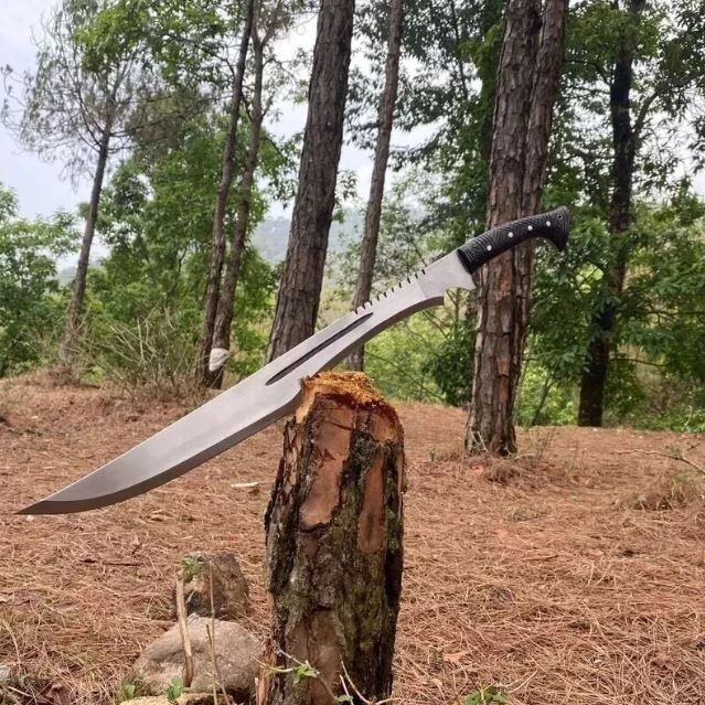 Custom Handmade Carbon Steel Blade Survival Machete Sword| Hunting Sword Camping