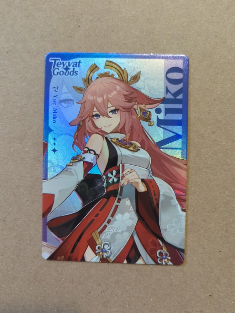 Yae Miko Teyvat Goods Genshin Impact Collectible Holo Card