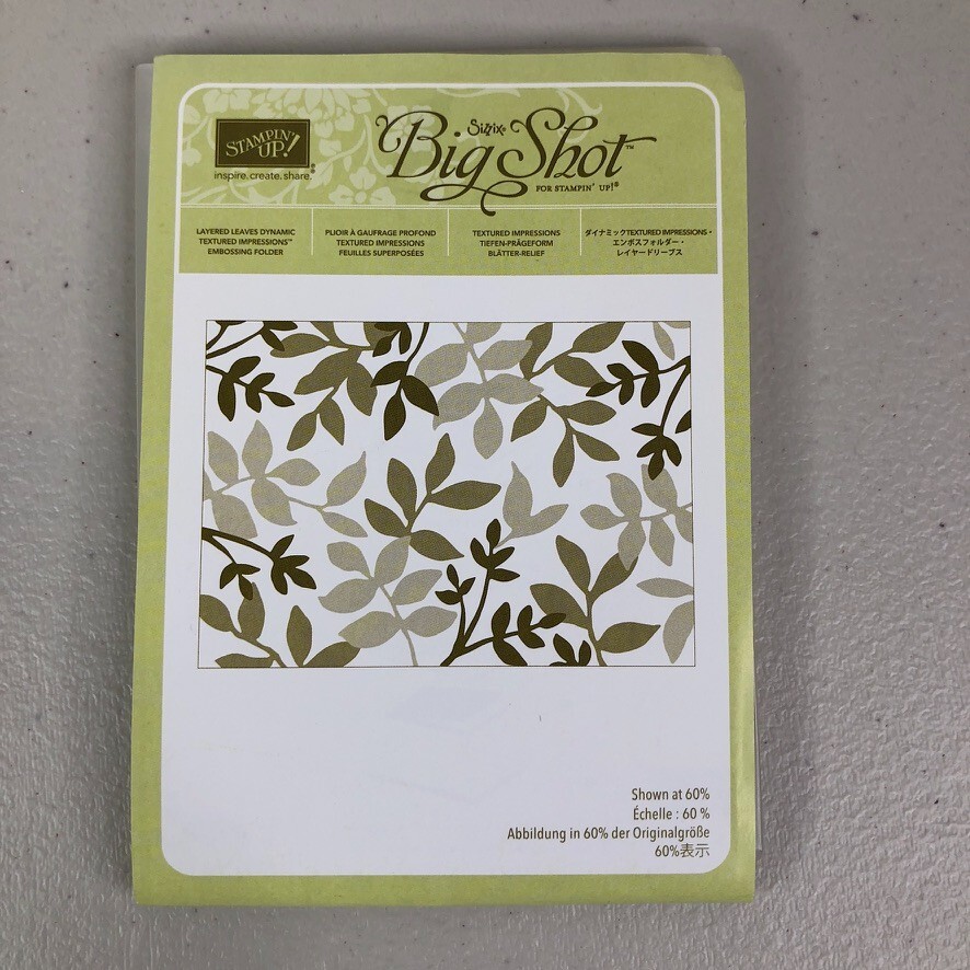 Stampin Up Layered Leaves Dynamic Textured Impressions Embossing Folder 143704