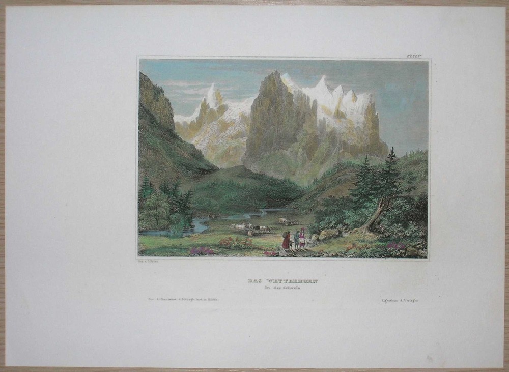 1842 Meyer print WETTERHORN, SWITZERLAND (#30)