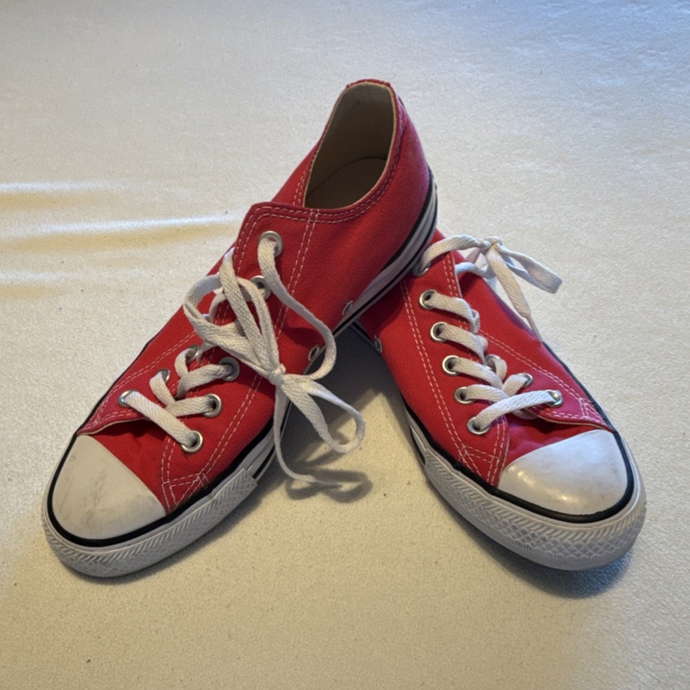 Converse All Star Women’s Pink and White Canvas Lace Up Casual Shoes US 6 EU 39
