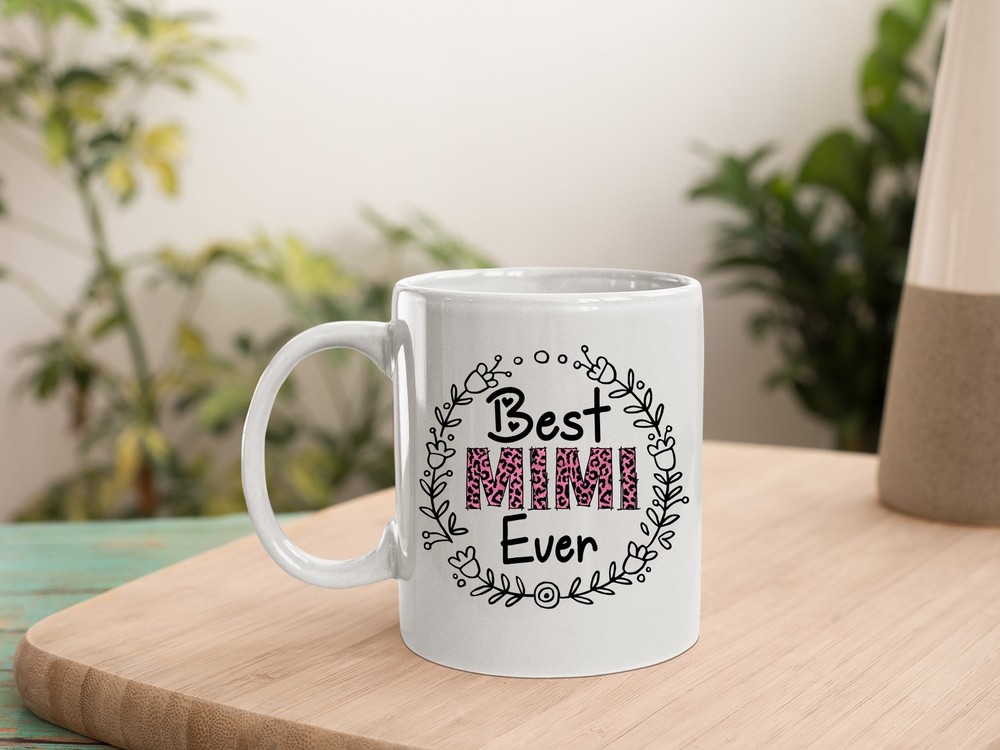 Taza Mimi Flores Rosa Leopardo Mejor Taza Mimi Ever Flores Rosa Leopardo Madre