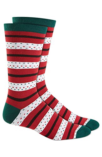 Club Room Holiday Candy Cane and Lights Holiday Stripes ONE SIZE DARK RED Size