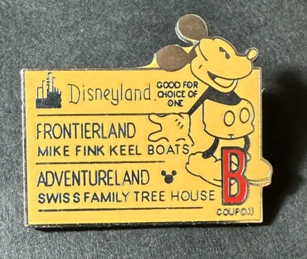 Disneyland B Coupon Ticket Frontierland Adventureland Cast Lanyard Hidden Mickey