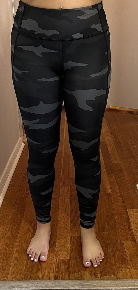 Athleta Womens XS Black Camo Yoga Leggings Stretch Spandex Pants