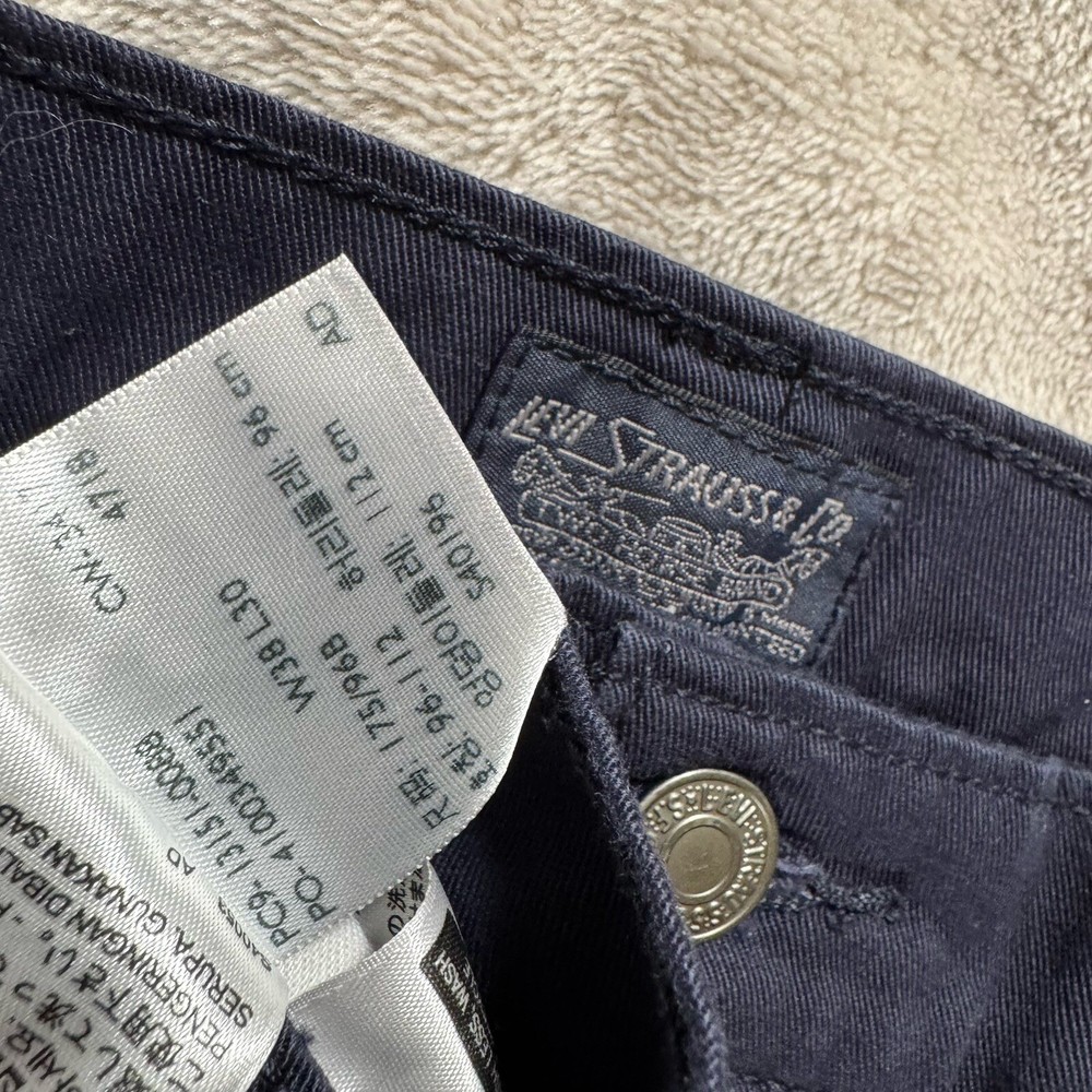 Levis 2 Horse Brand Pants Mens Size 38x30 Blue 5 Pocket Cotton Stretch