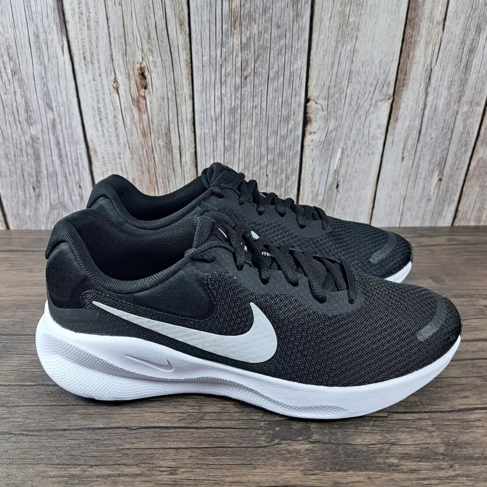 [FLASH SALE] Nike Men's Revolution 7 Running Shoes, Black/White, Extra Wide/4E-image