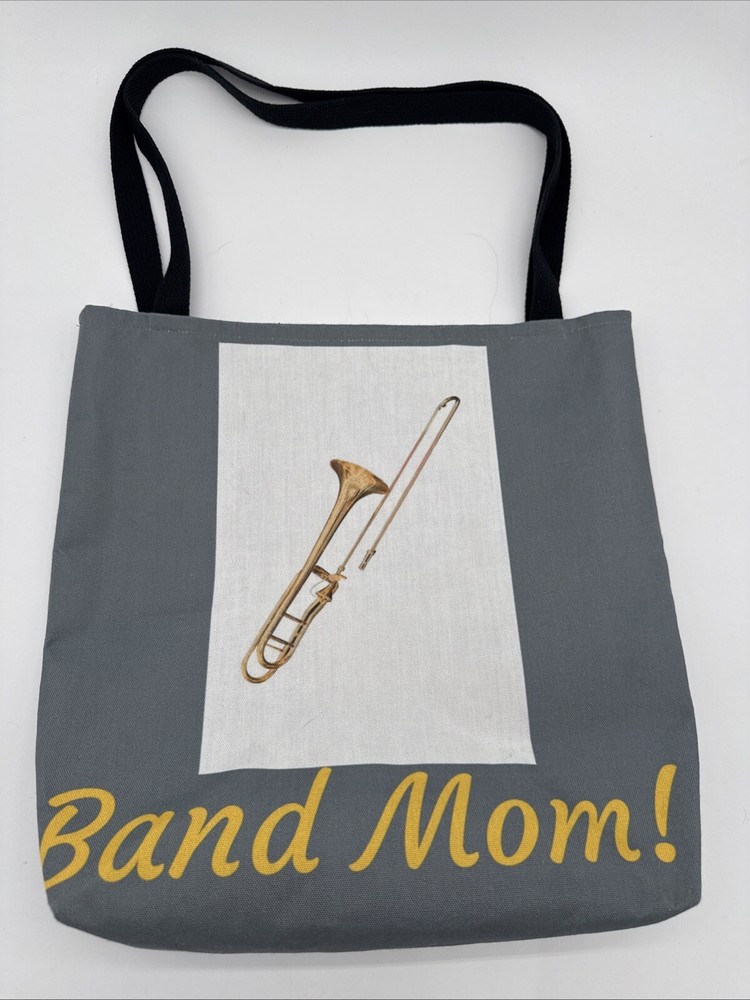 Trombone Band Mom Tote Bag Gray 16x15