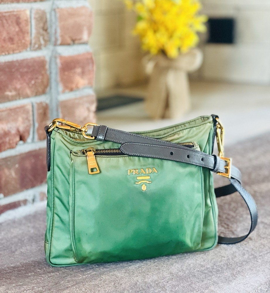 PRADA Green Tessuto Nylon Crossbody Bag