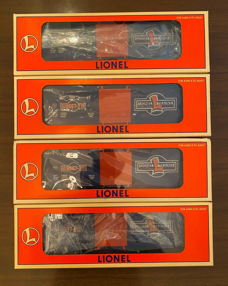 Lionel O Gauge 1997 Centennial Series Hi-Cube Boxcars Set of 4 New