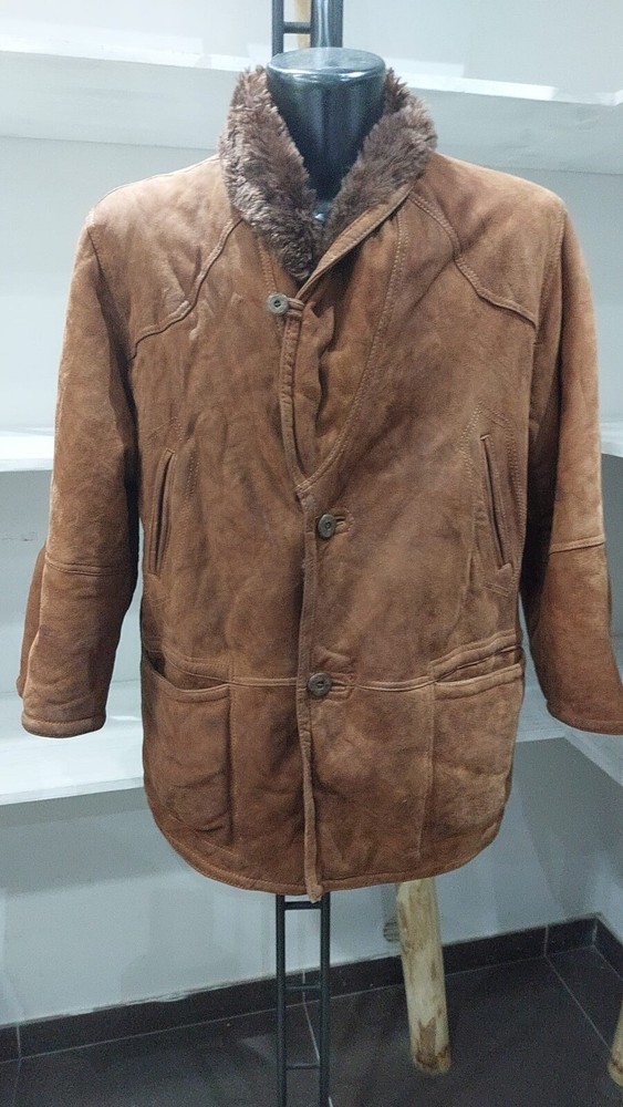 Pre-owned Men's Brown Sheepskin Jacket Size 46 MGC138PI