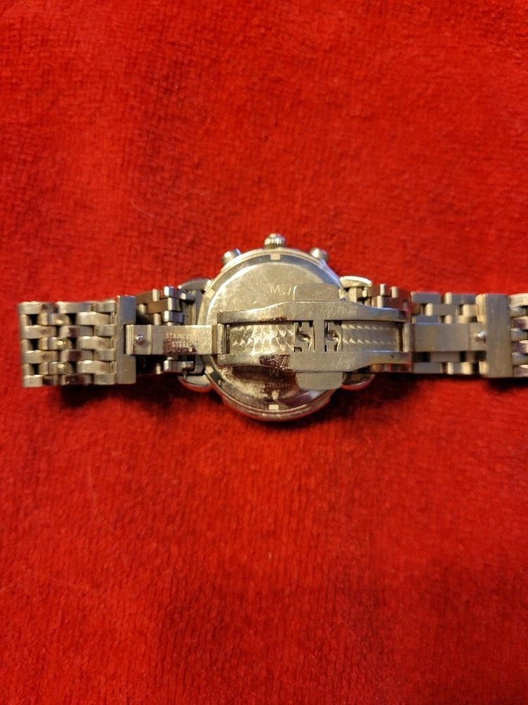 Michele Sidney 36mm Steel Grey Diamond Dial Ladies Watch