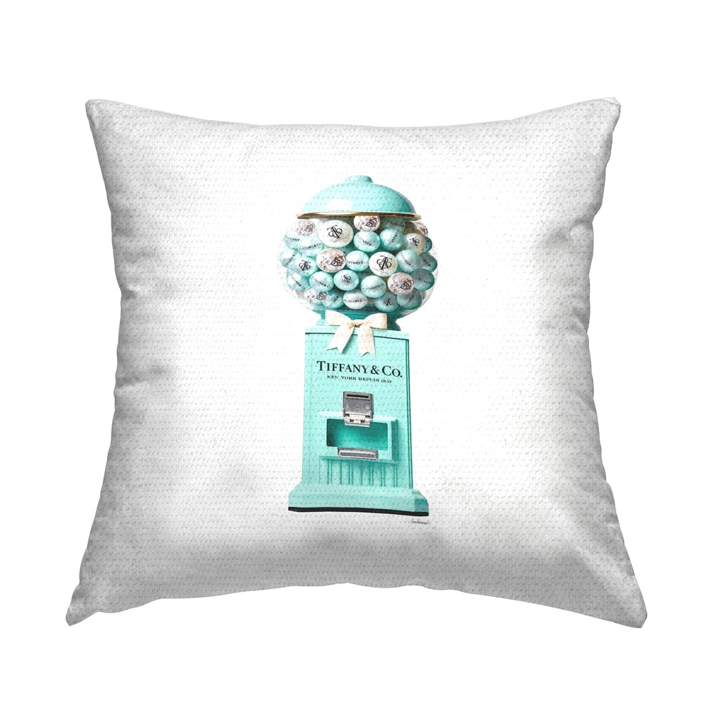 Glam Gumball Machine Outdoor Blue Printed Pillow 18x18 Inch