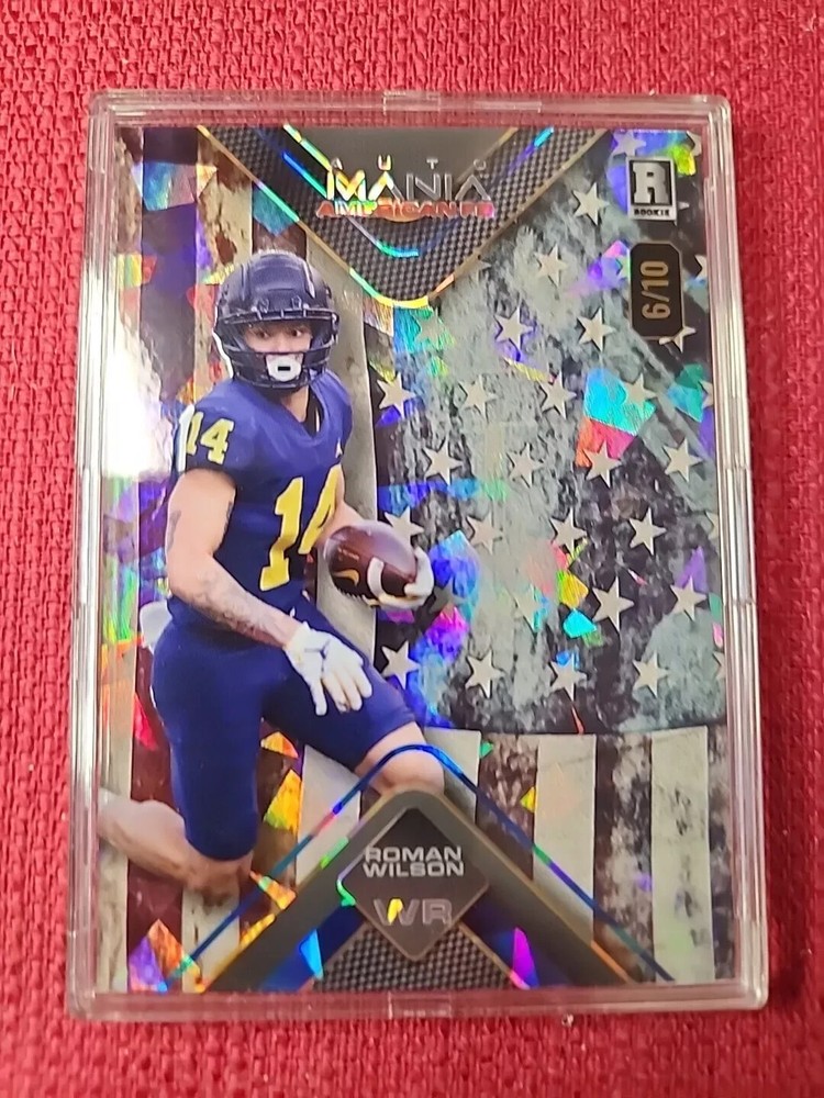 Roman Wilson 2024 Wild Card Automania AMAT-RW Broken Ice Rookie Card /10