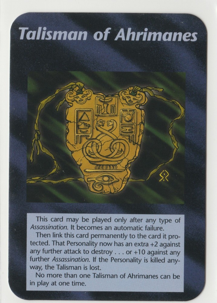 Talisman of Ahrimanes INWO Illuminati New World Order Card Game Unlimited Common