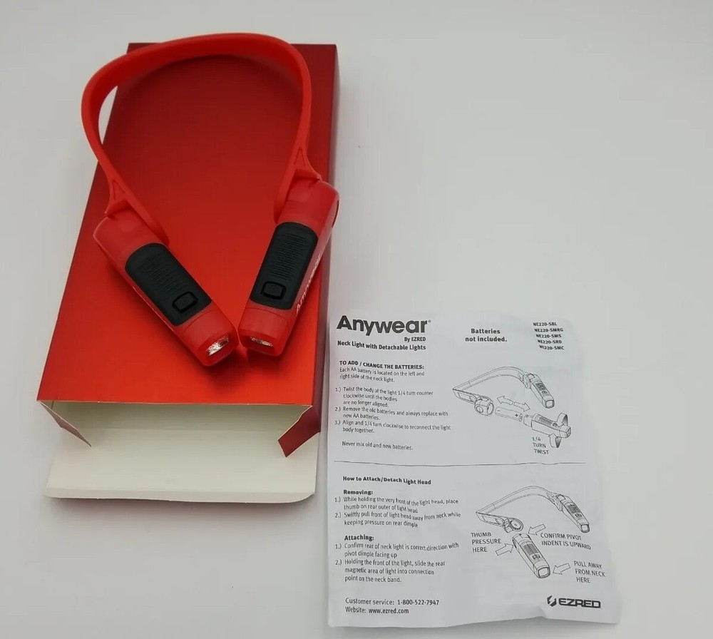 Anywear by Ezred Red Neck Light Detachable Magne Lights Versatile  NE220-SRD New