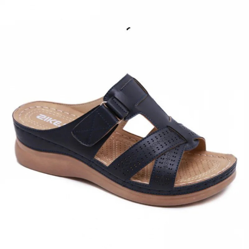 Women's Orthopedic Summer Sandals Comfy Open-Toe Mules Flat Slippers