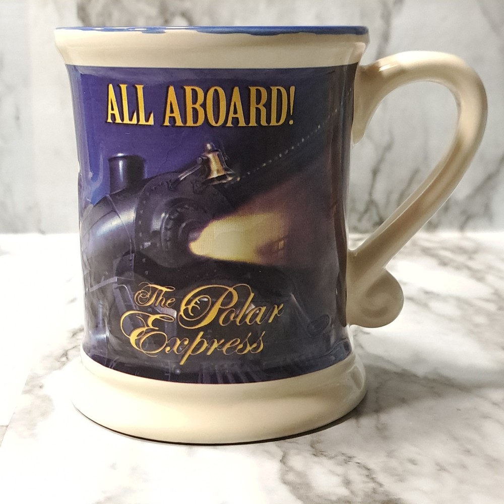 Warner Bros Polar Express 3D Blue Ivory Ceramic Mug