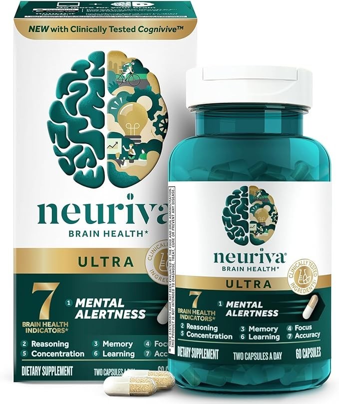 Neuriva Ultra Decaf Brain Supplement 60 Caps – Memory, Focus & Mental Alertness