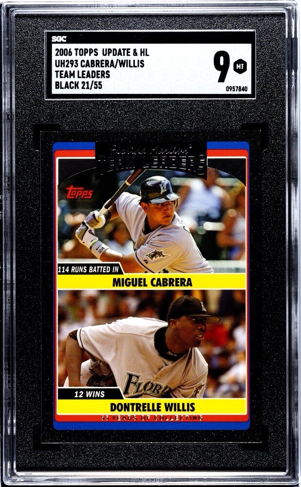 2006 Topps Udate & HL UH293 Cabrera/Willis Team Leaders Black /55