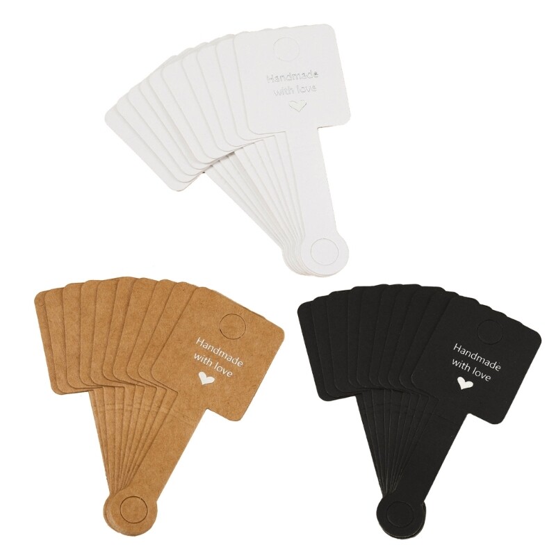 Pack of 50 Foldable Adhesive Label Cards for Jewelry Necklace Bracelet Hairpins