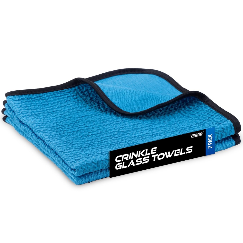 VIKING Glass Microfiber Cleaning Cloth for Cars and Homes 2-Pack Streak-Free Towels