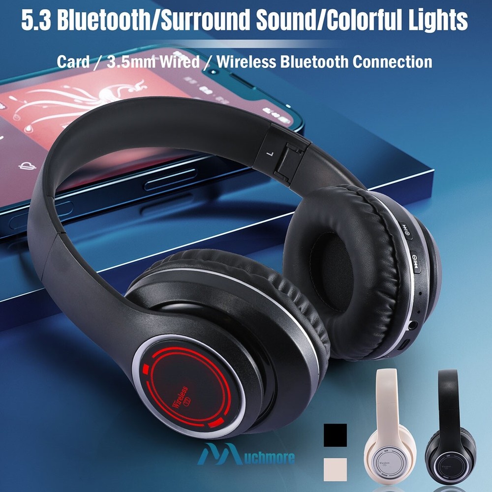 Active Noise Canceling Bluetooth Headphones Over-Ear Wireless Headsets with Mic