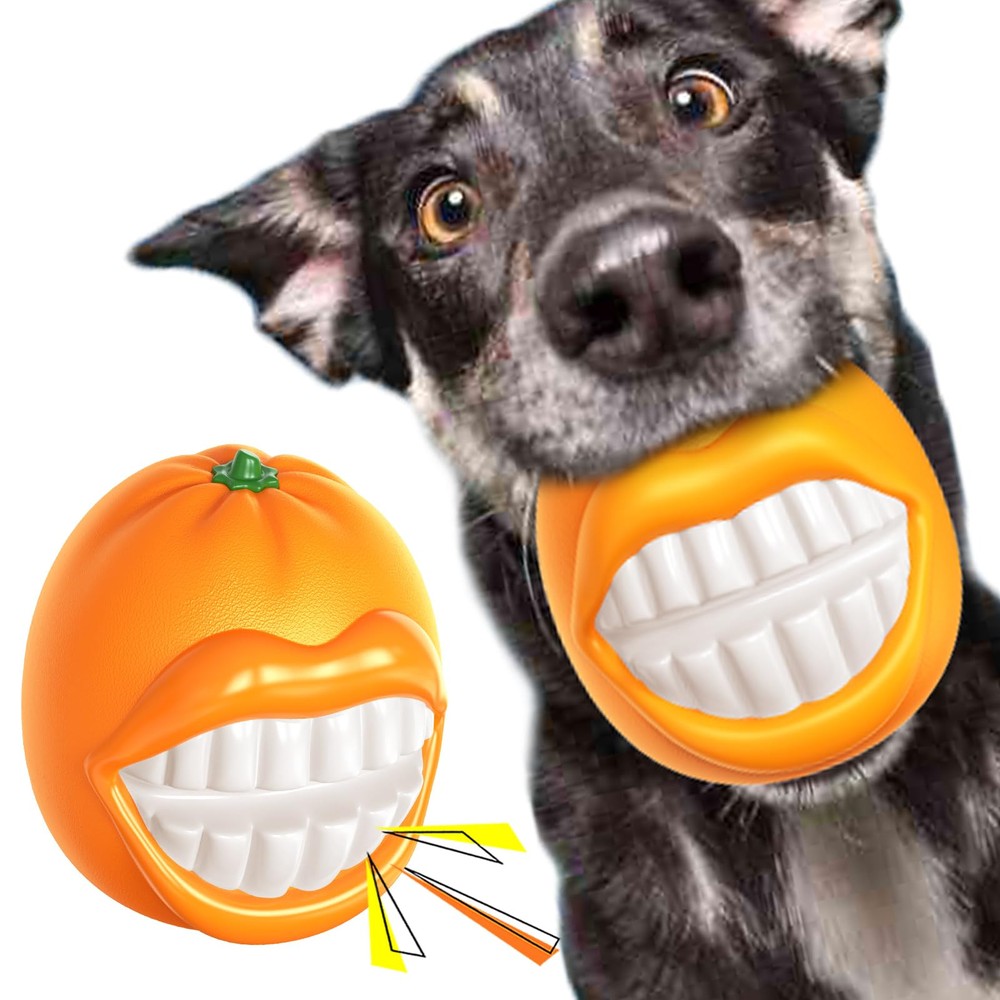 Dog Squeak Chew Toys Tough Ball for Medium/Large/Extra Aggressive Chewers Dog...