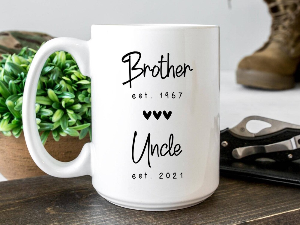 Uncle Est 2021 Coffee Mug Pregnancy Announcement Coffee Mug Custom Gift To