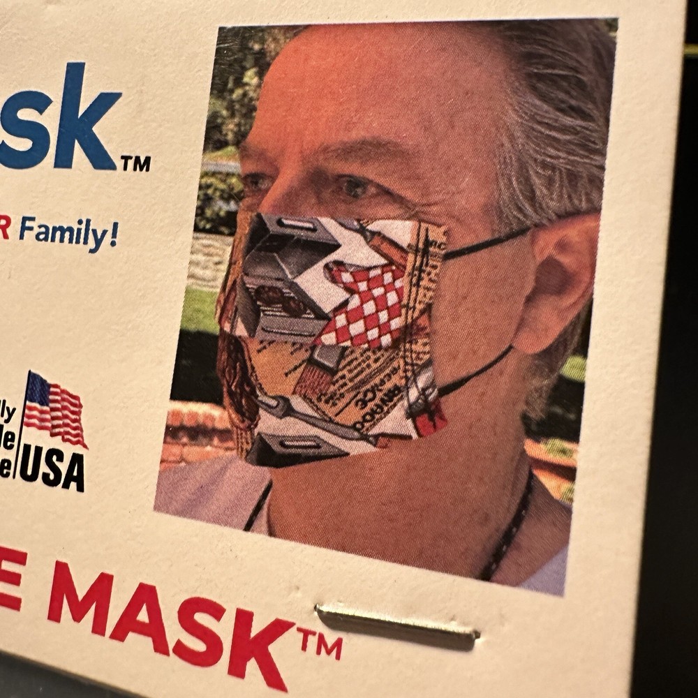 Adult Face Mask, BBQ Hot Grilling Theme Print, Unisex Made w/ 100% Cotton Fabric