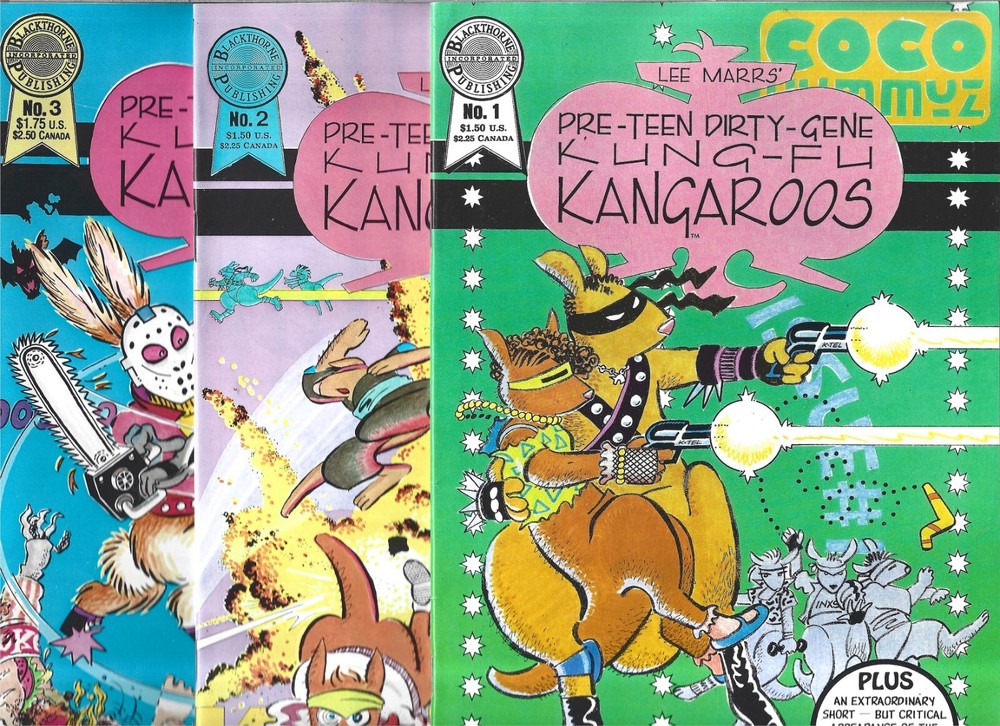 LEE MARR'S PRE-TEEN DIRTY-GENE KUNG-FU KANGAROOS #1-#3 SET (NM-) HIGH GRADE, HTF
