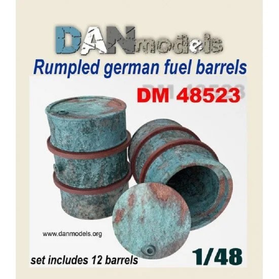 Dan Models 48523 Scale 1:48 Accessories for Diorama. Rampled Fuel Barrels 12 pcs