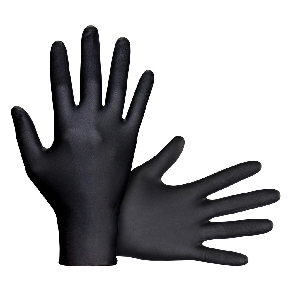 Ironton 7 Mil Black Nitrile Gloves Large 50-Count