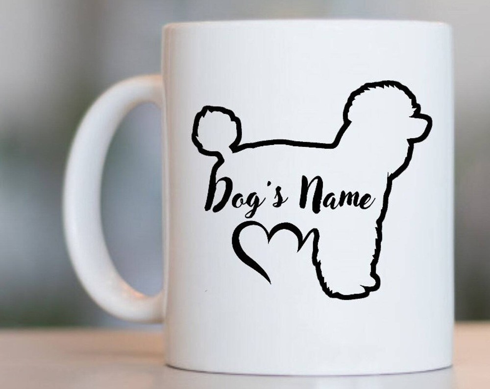 Custom Personalized Poodle Dog Lover Mug with Heart Design