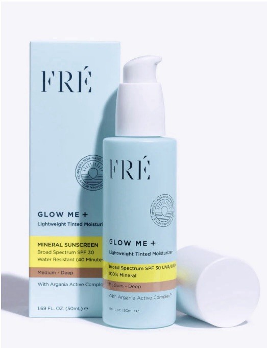 FRE Glow Me Tinted Moisturizer with SPF 50 Lightweight Mineral Sunscreen Medium to Deep