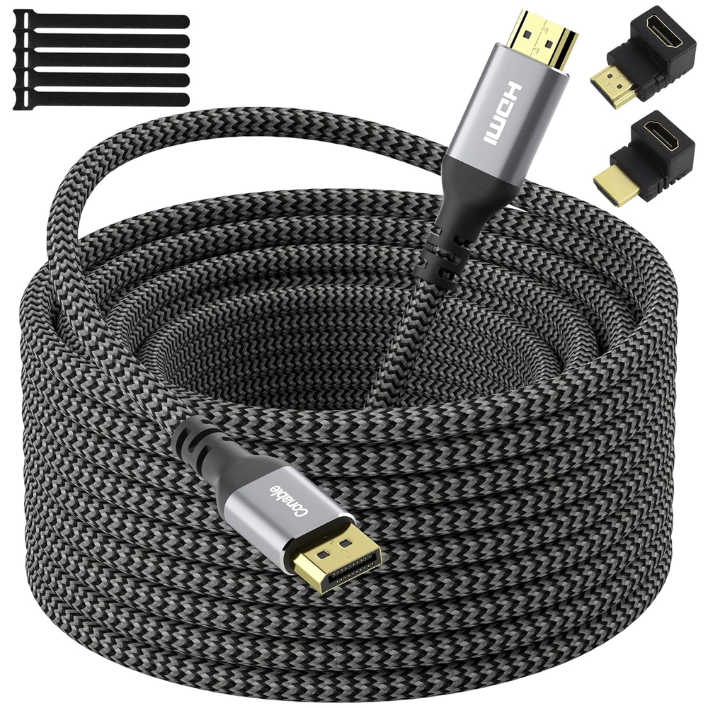 4K DisplayPort to HDMI 20FT Cable - High Speed Active, 4K@60Hz 2K@120Hz Support
